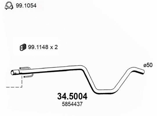Tuyau d'échappement ASSO 34.5004