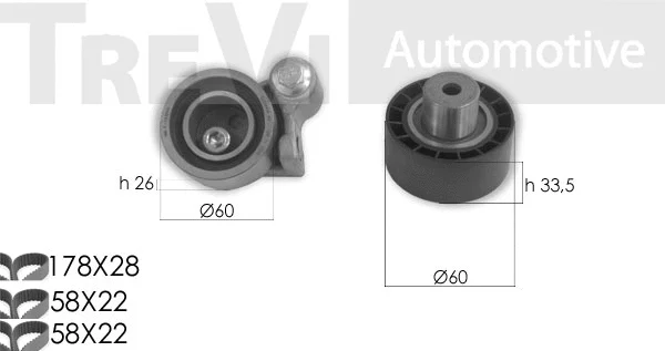 Kit de courroie crantée TREVI AUTOMOTIVE KD1392