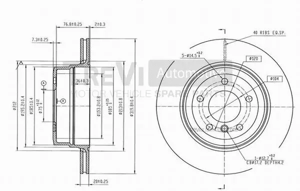 Disque de frein TREVI AUTOMOTIVE BD1251
