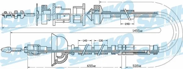 Tirette à câble, commande d'embrayage SAMKO C0169C