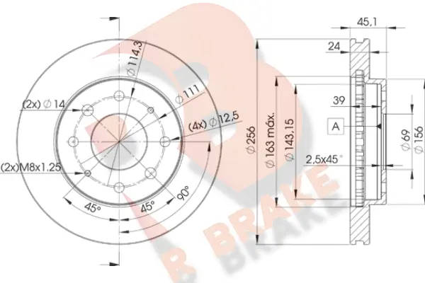 Disque de frein R BRAKE 78RBD28107