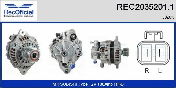Alternateur RECOFICIAL REC2035201.1