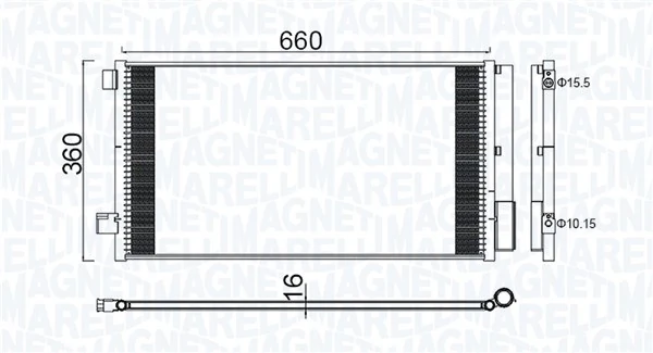 Condenseur, climatisation MAGNETI MARELLI 350203100400
