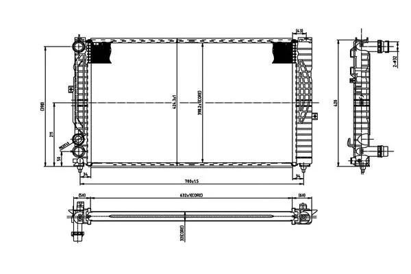 Radiateur, refroidissement du moteur ORDONEZ 2066079