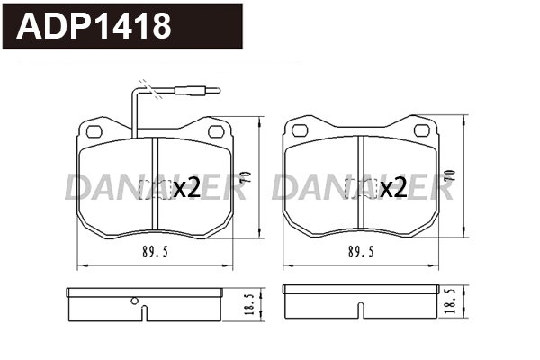 Kit de plaquettes de frein, frein à disque DANAHER ADP1418