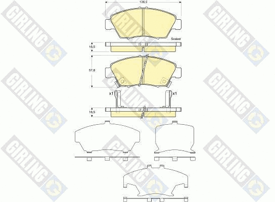 Kit de plaquettes de frein, frein à disque GIRLING 6133759