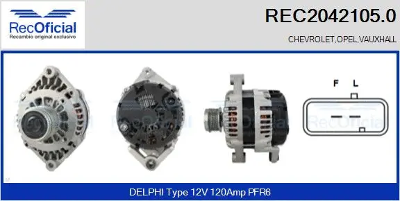 Alternateur RECOFICIAL REC2042105.0
