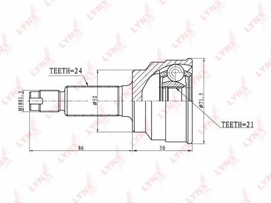 Jeu de joints, arbre de transmission LYNXAUTO CO-5109