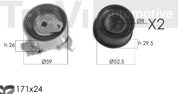 Kit de courroie crantée TREVI AUTOMOTIVE KD1386
