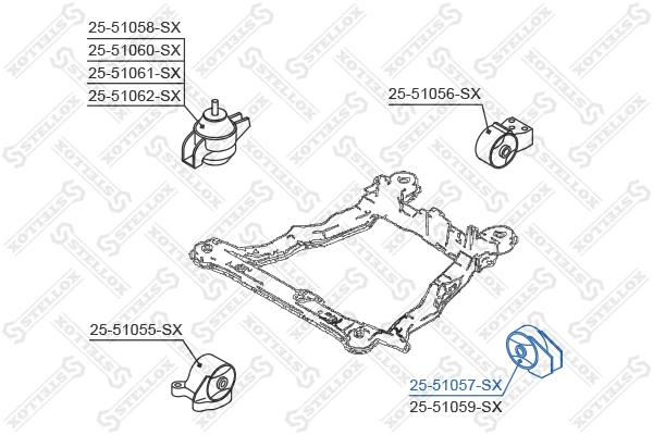 Support moteur STELLOX 25-51057-SX