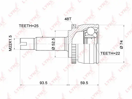 Jeu de joints, arbre de transmission LYNXAUTO CO-3696A