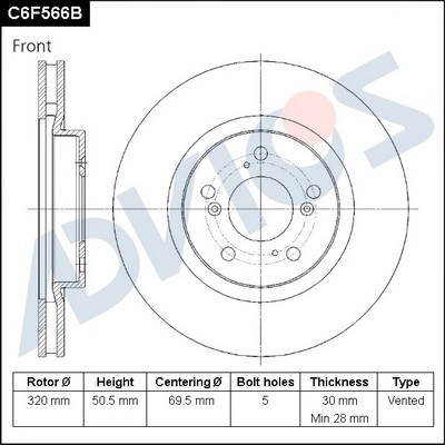 Disque de frein ADVICS C6F566B
