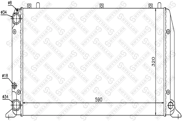 Radiateur, refroidissement du moteur STELLOX 10-25016-SX