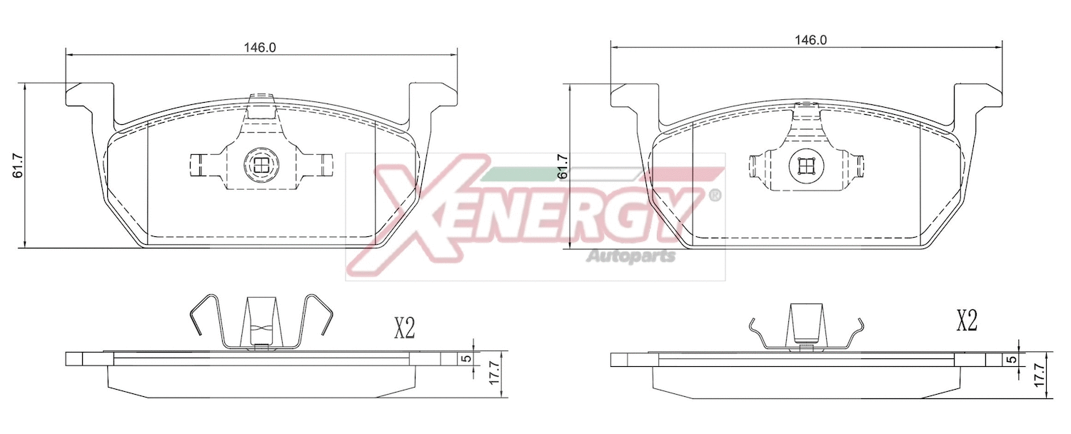 Kit de plaquettes de frein, frein à disque AP XENERGY X41416