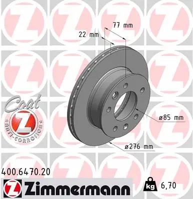 Disque de frein ZIMMERMANN 400.6470.20