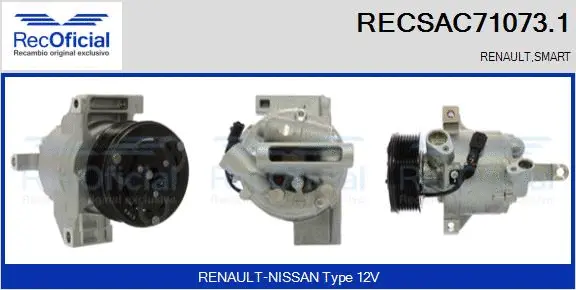 Compresseur, climatisation RECOFICIAL RECSAC71073.1