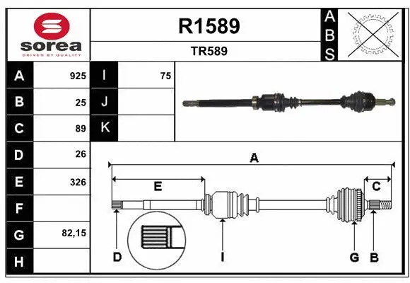 Arbre de transmission SNRA R1589