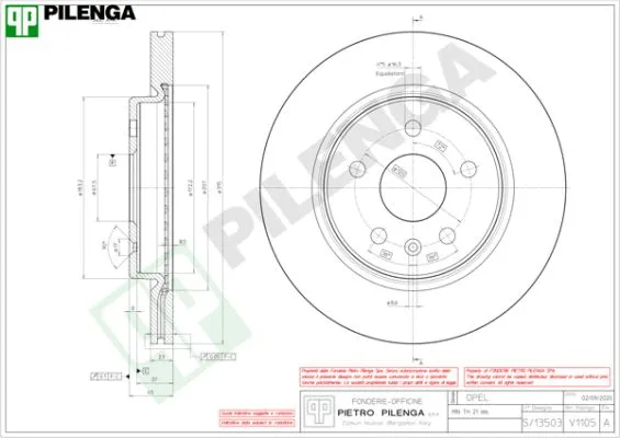 Disque de frein PILENGA V1105