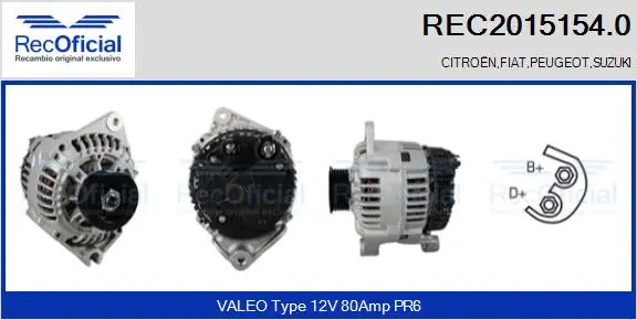 Alternateur RECOFICIAL REC2015154.0