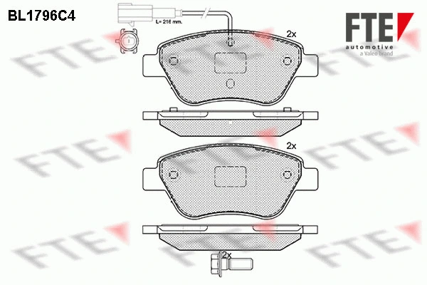 Kit de plaquettes de frein, frein à disque FTE 9010368