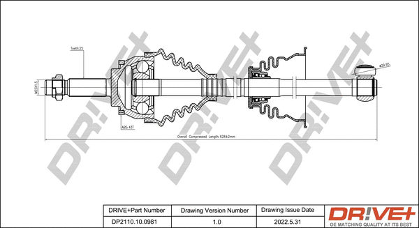 Arbre de transmission Dr!ve+ DP2110.10.0981