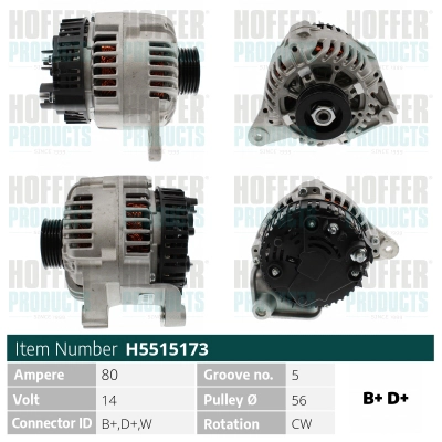 Alternateur HOFFER H5515173