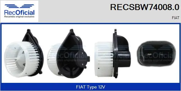 Pulseur d'air habitacle RECOFICIAL RECSBW74008.0