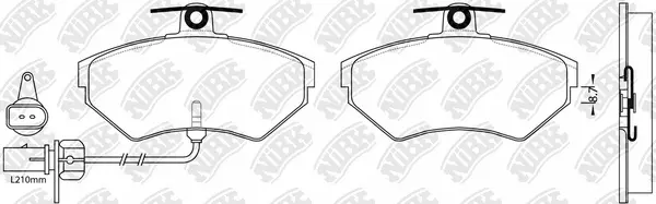 Kit de plaquettes de frein, frein à disque NiBK PN0023W