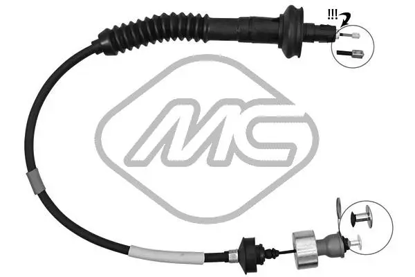 Tirette à câble, commande d'embrayage Metalcaucho 80005