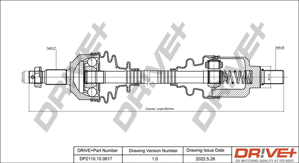 Arbre de transmission Dr!ve+ DP2110.10.0617