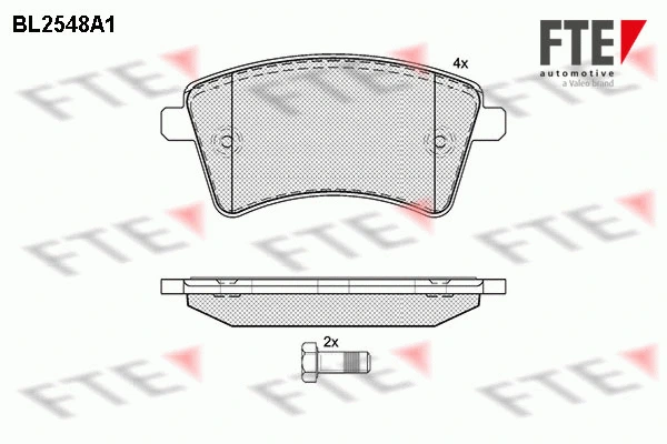 Kit de plaquettes de frein, frein à disque FTE 9010799