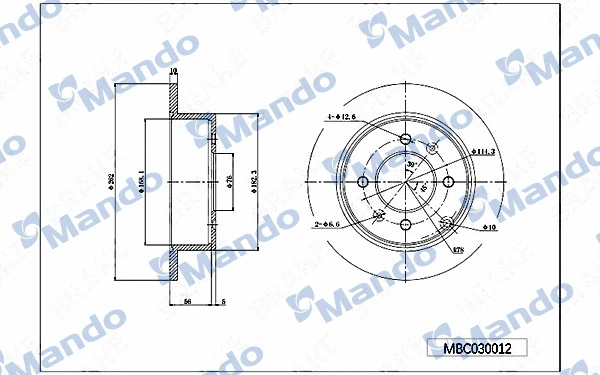 Disque de frein MANDO MBC030012