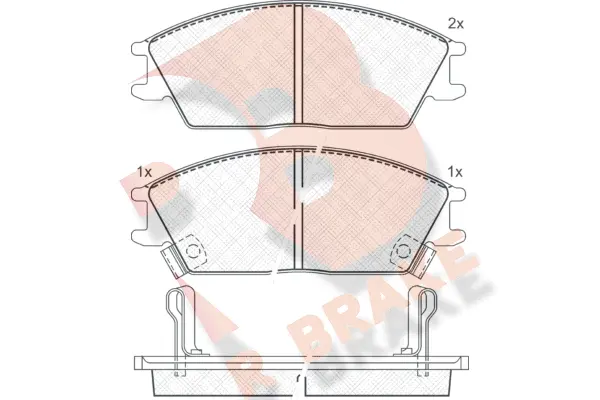 Kit de plaquettes de frein, frein à disque R BRAKE RB0887