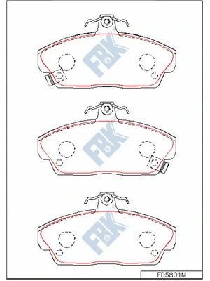 Kit de plaquettes de frein, frein à disque FBK FD5801M