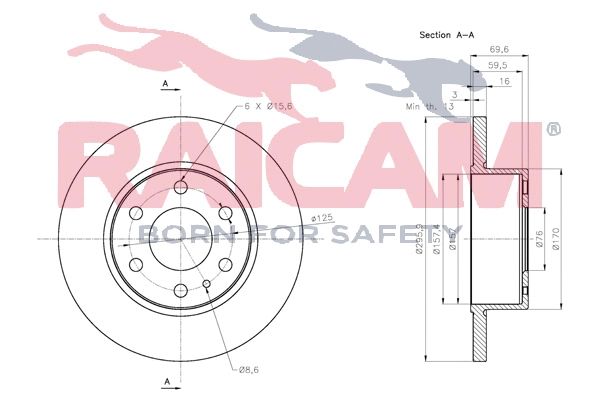 Disque de frein RAICAM RD00221