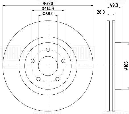 Disque de frein TRIALLI DF 266009