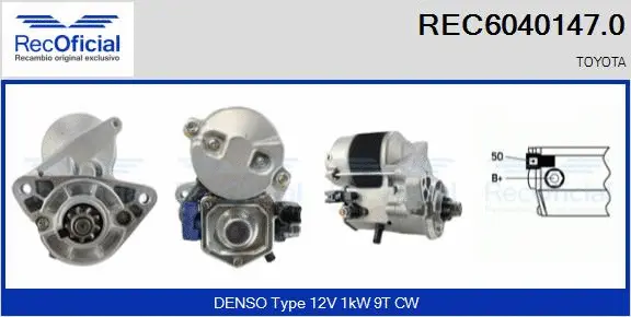 Démarreur RECOFICIAL REC6040147.0