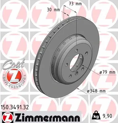Disque de frein ZIMMERMANN 150.3491.32