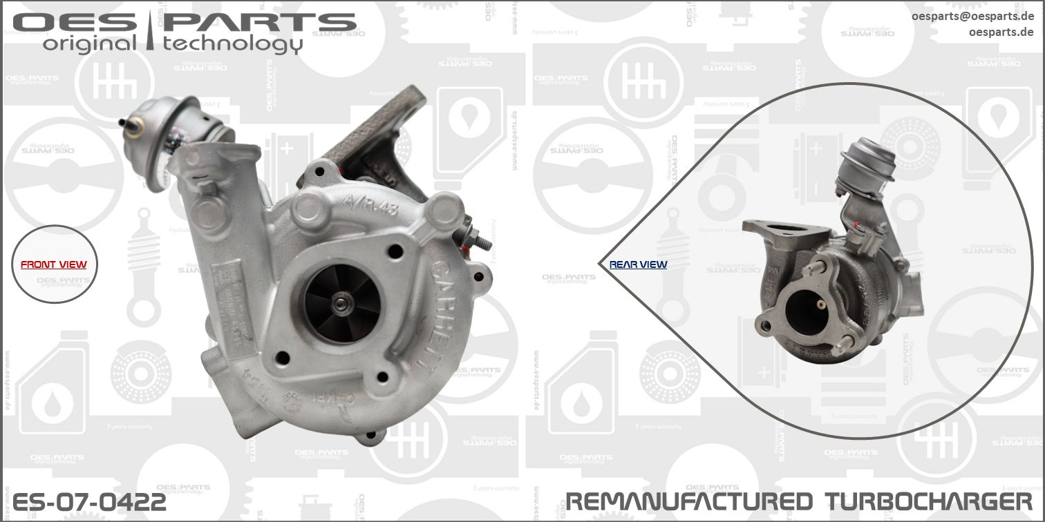 Turbocompresseur, suralimentation OES PARTS ES-07-0422