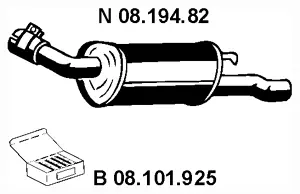 Silencieux arrière EBERSPÄCHER 08.194.82