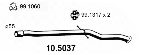 Tuyau d'échappement ASSO 10.5037
