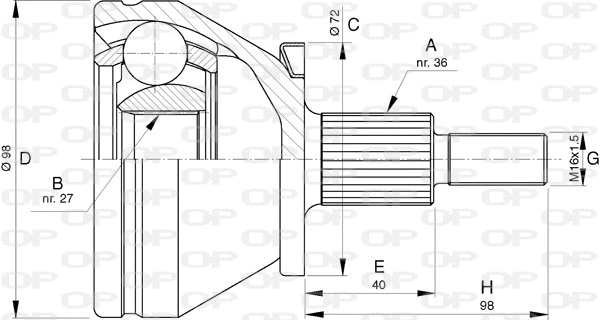 Jeu de joints, arbre de transmission OPEN PARTS CVJ5753.10