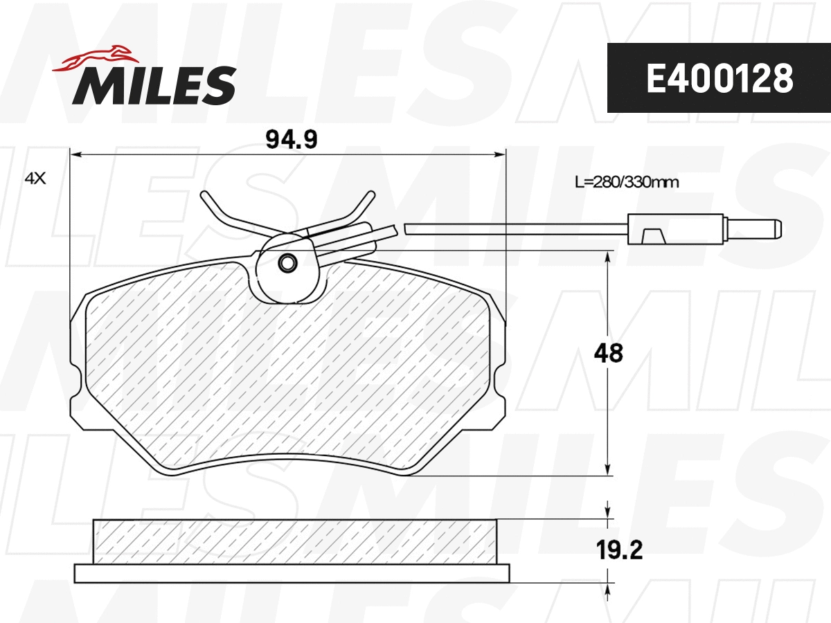 Kit de plaquettes de frein, frein à disque MILES E400128