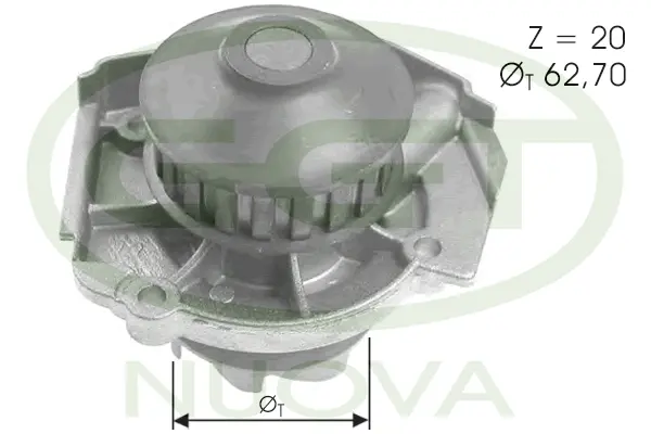 Pompe à eau, refroidissement du moteur GGT PA10048