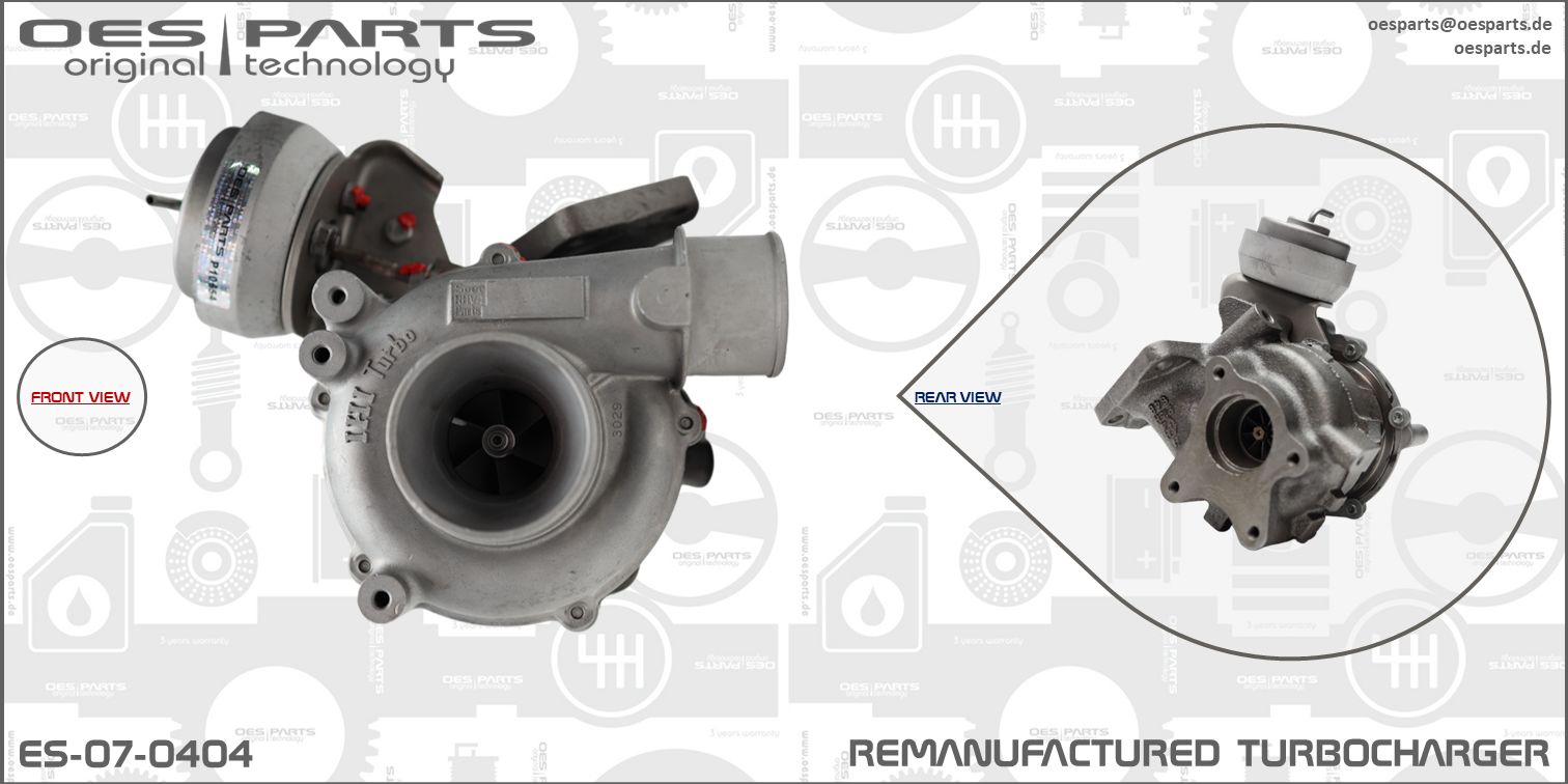 Turbocompresseur, suralimentation OES PARTS ES-07-0404