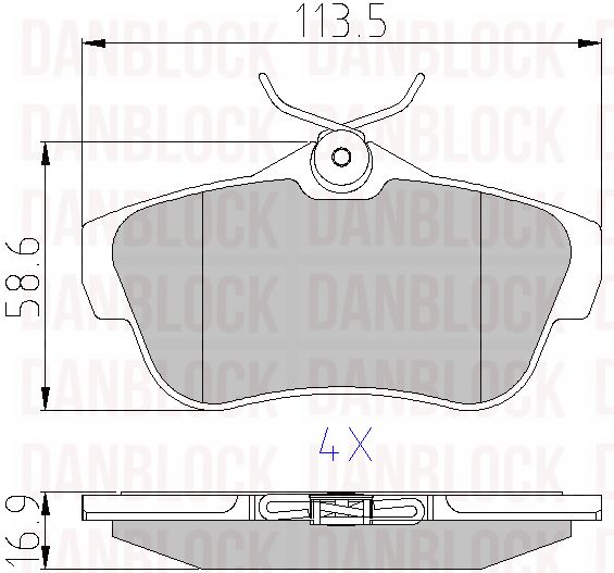 Kit de plaquettes de frein, frein à disque DANBLOCK DB 510572