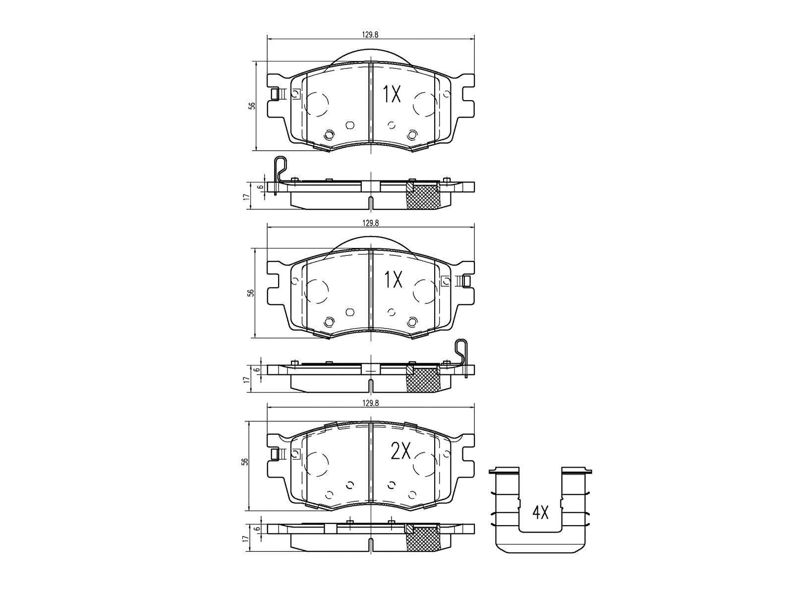 Kit de plaquettes de frein, frein à disque A.Z. Meisterteile AZMT-44-022-1263