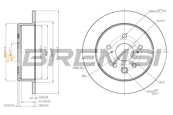 Disque de frein BREMSI CD7815S