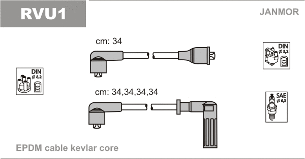 Kit de câbles d'allumage JANMOR RVU1