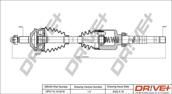 Arbre de transmission Dr!ve+ DP2110.10.0219